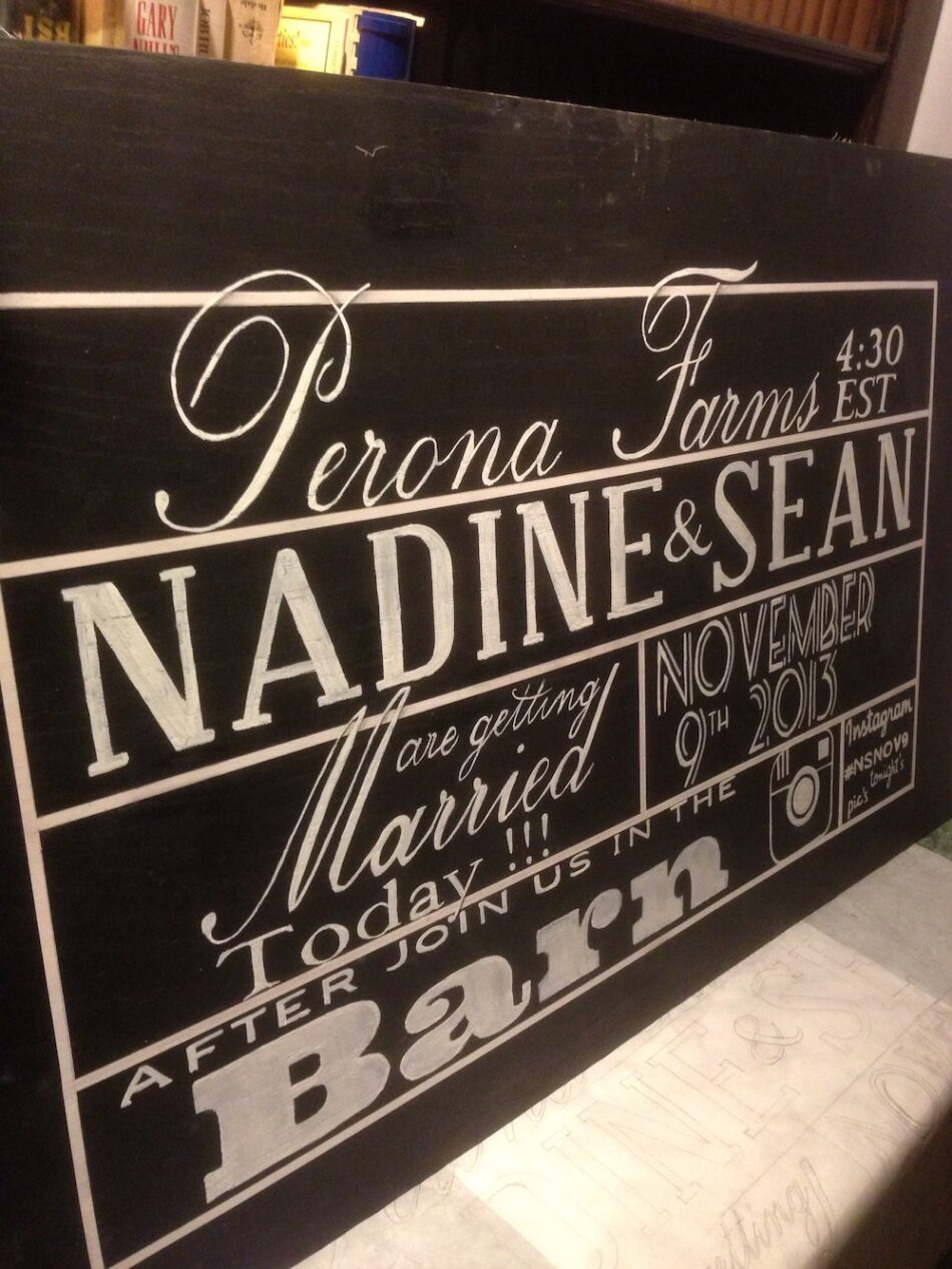 Custom wedding sign by The Point to Point. Custom wedding sign by The Point to Point.