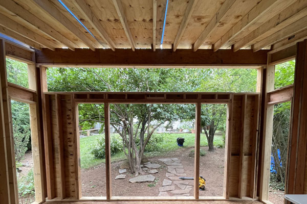 Wood framework of a building. Wood framework of a building.